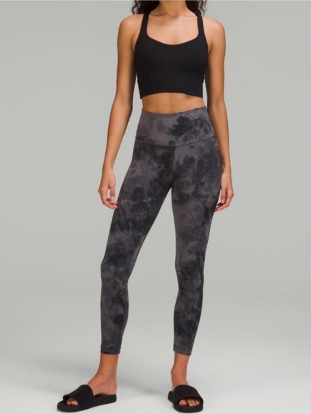 Lululemon Wunder Train Tie-Dye Performance Leggings - Charcoal